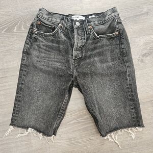 New Re/Done x Levi's Charcoal Black Cut Off 90s Boy Shorts Size 26 High Rise